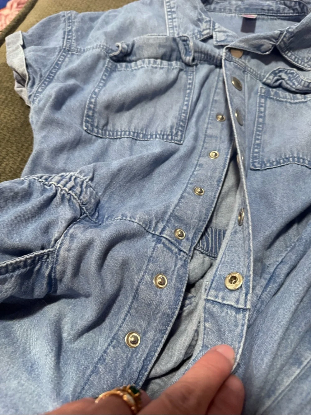 Justice Girls Plus xl Light Blue Denim Jacket with Button Front